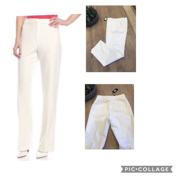 GIORGIO Armani Straight Leg High Waist Pants Cream lined size 42 - Picture 1 of 8